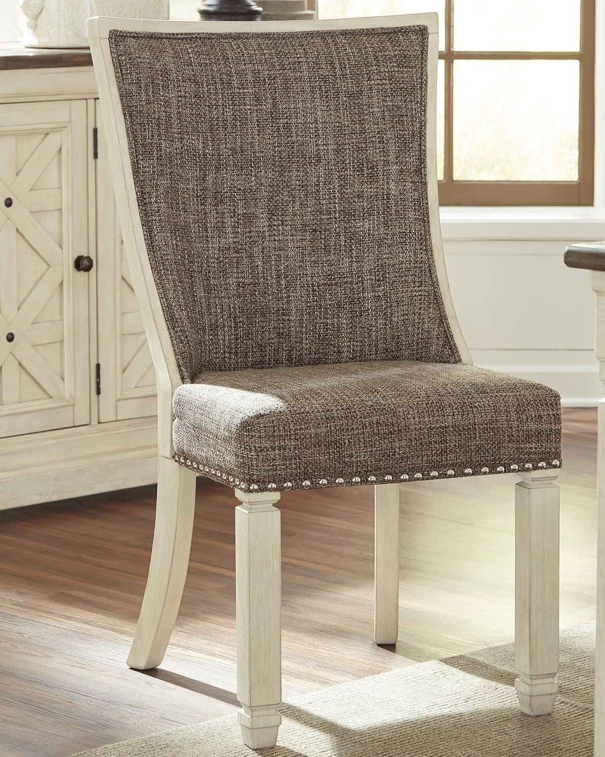 Bolanburg Modern Farmhouse Upholstered Dining Chairs Brown