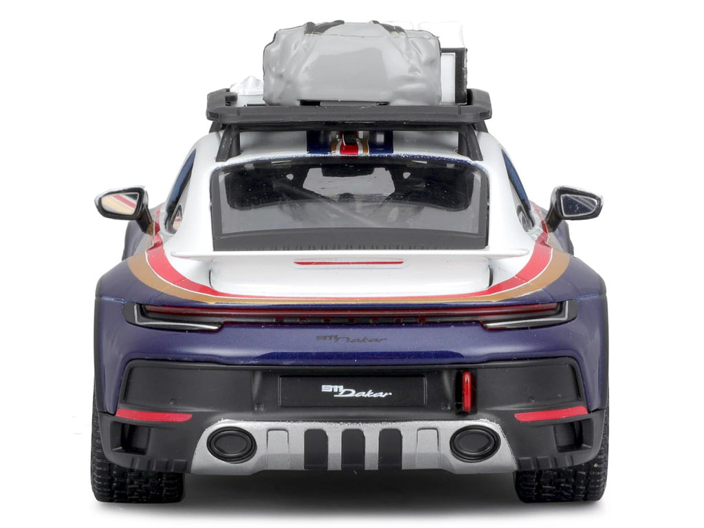 Porsche 911 Dakar #953 "Roughroads Porsche" Blue and White with Stripes and Roof Rack "Race" Series 1/24 Diecast Model Car by Bburago