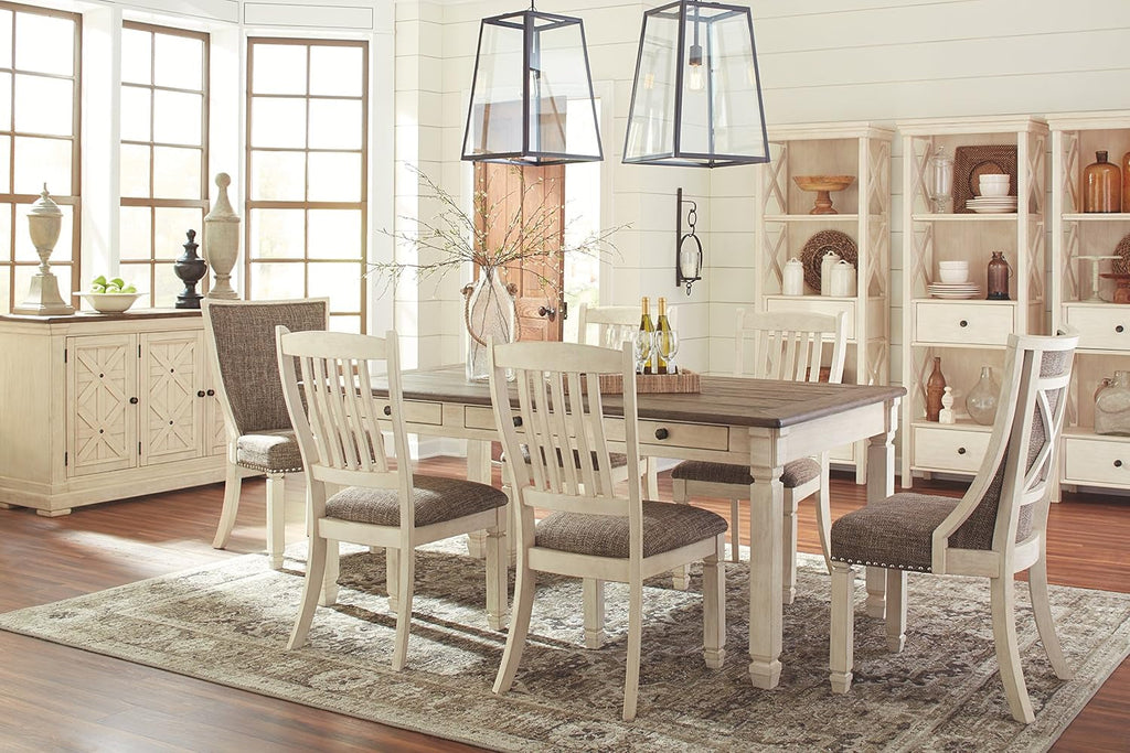 Bolanburg Modern Farmhouse Upholstered Dining Chairs Brown