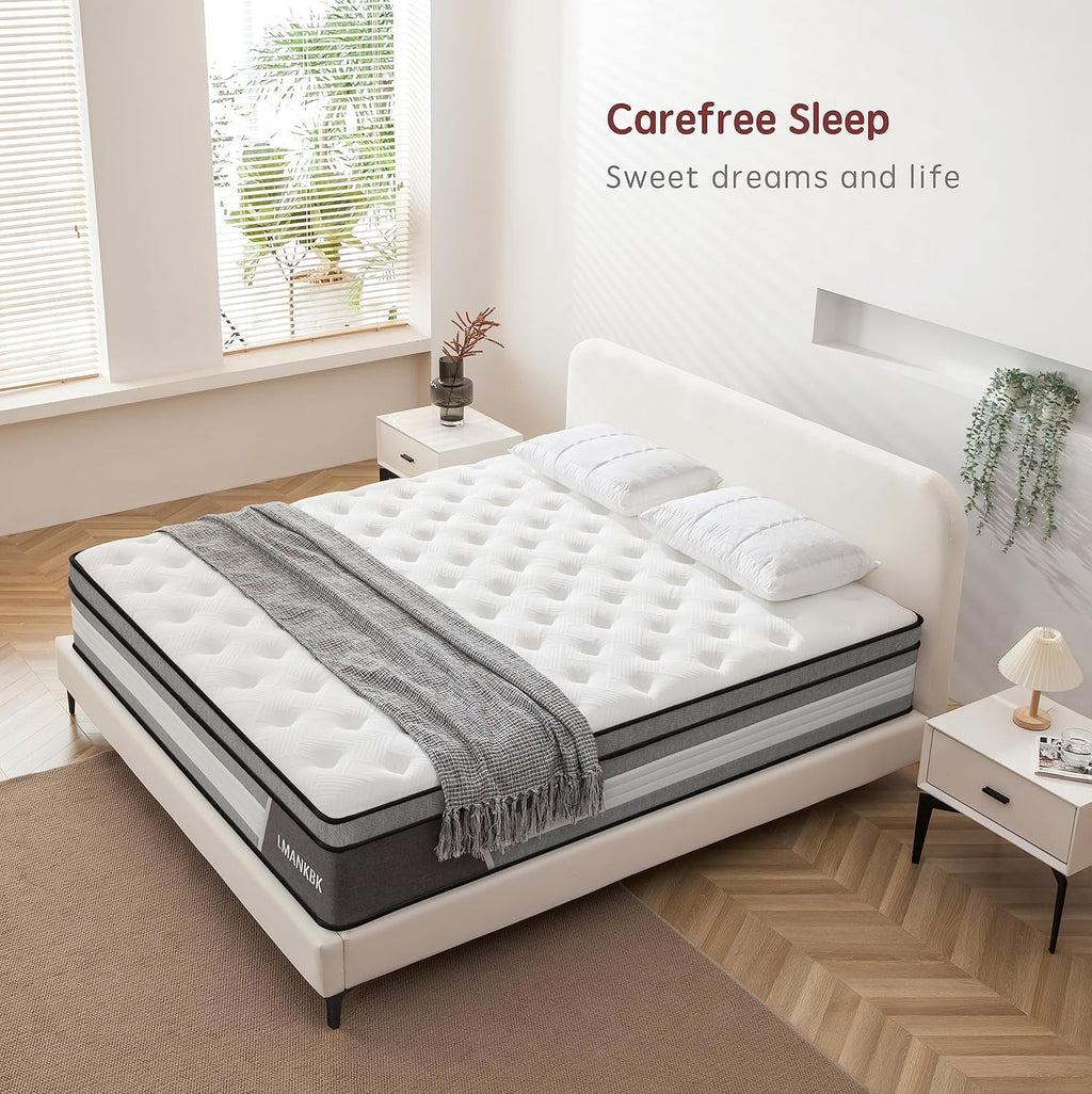Queen 12 Inch Innerspring Hybrid Mattress for Ultimate Comfort