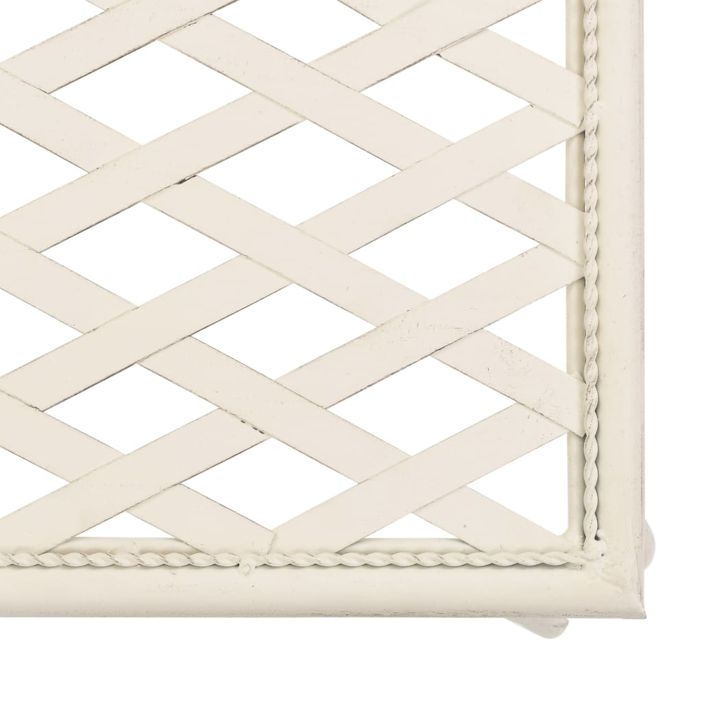 vidaXL Patio Chaise Lounge Outdoor Garden Bench with Backrest Steel Antique