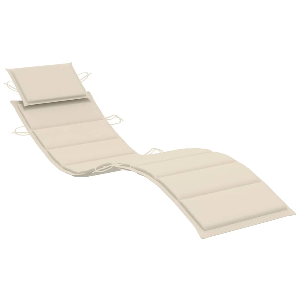 vidaXL Patio Sun Lounger with Cushion Solid Acacia Wood