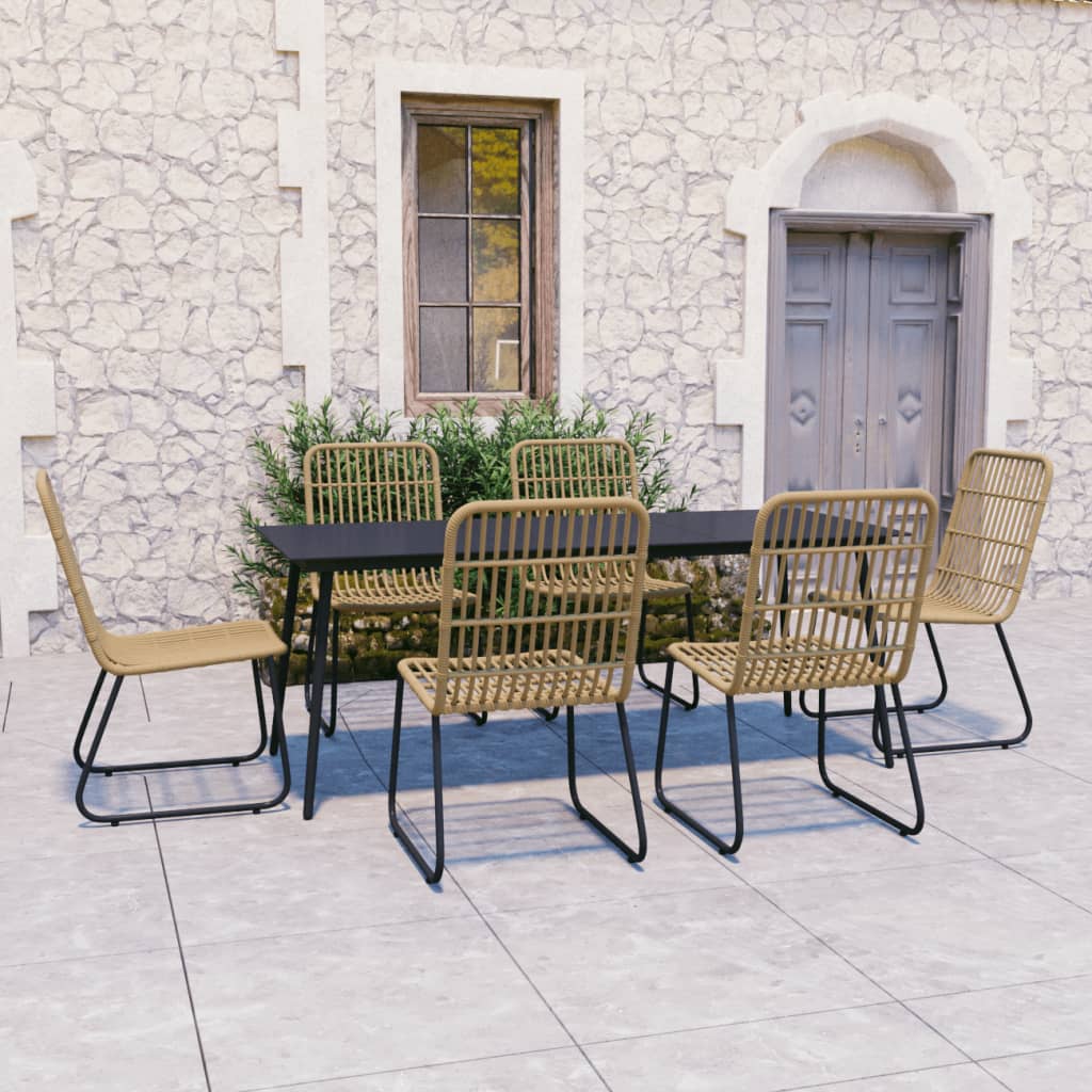 vidaXL Patio Dining Set Seat Black/Oak and Black 3/5/7/9 Piece Multi Sizes