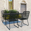 vidaXL Patio Dining Set Seat Black/Oak and Black 3/5/7/9 Piece Multi Sizes