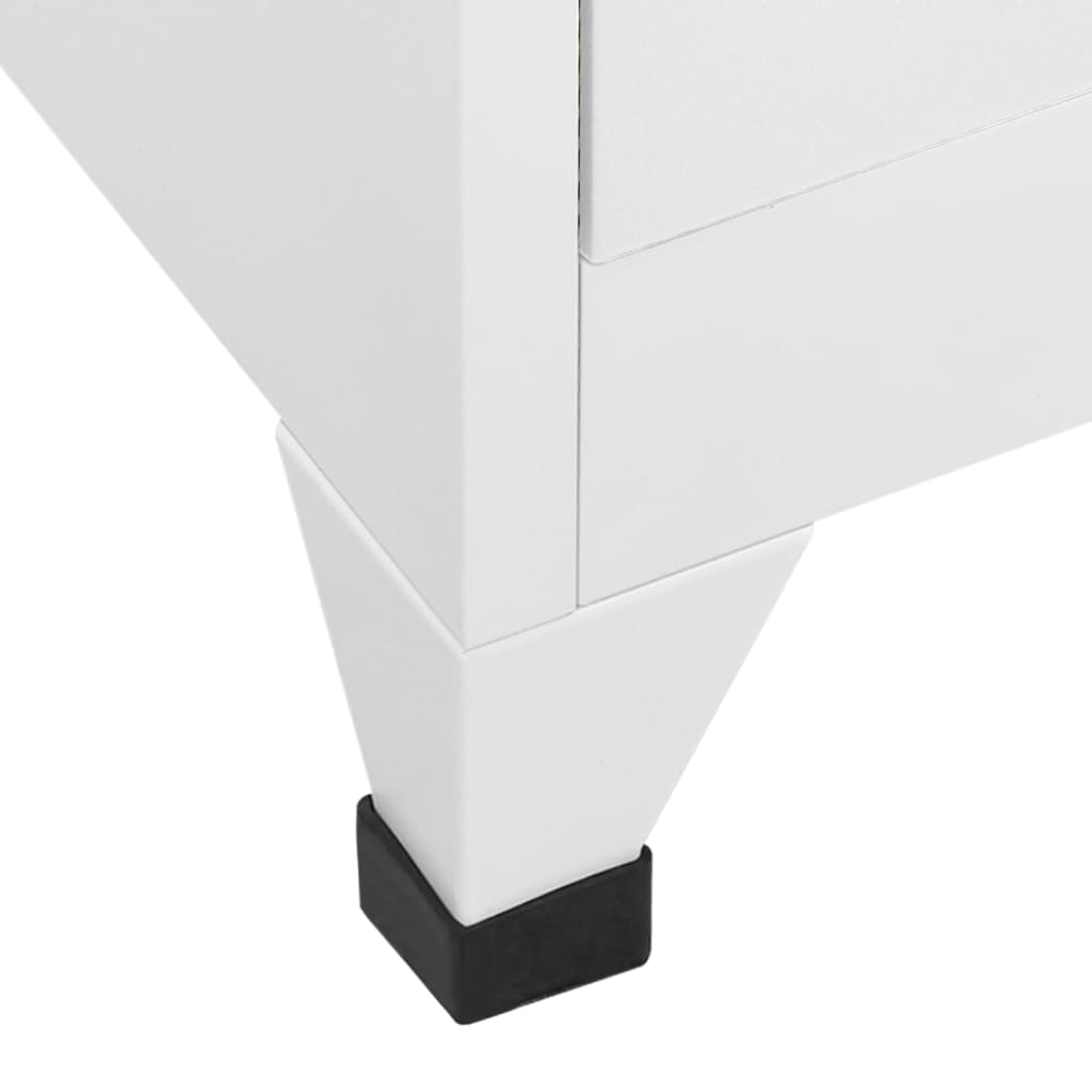 vidaXL Locker Cabinet White 35.4"x15.7"x70.9" Steel
