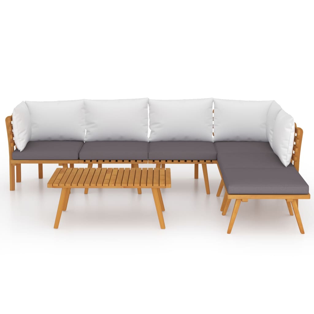 vidaXL 7 Piece Patio Lounge Set with Cushions Solid Acacia Wood