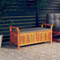 vidaXL Outdoor Storage Bench Patio Deck Box with Cushion Solid Wood Acacia