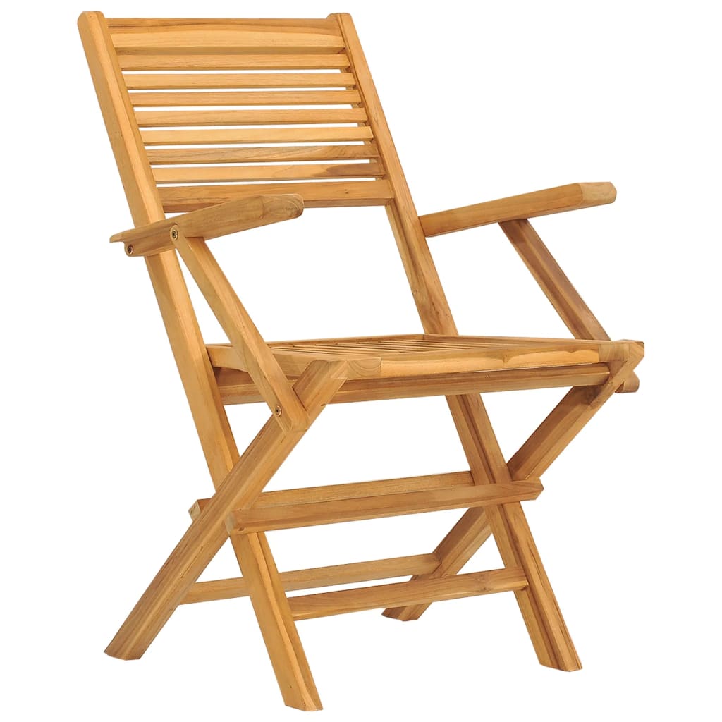 vidaXL Folding Patio Chairs 8 pcs 21.7"x24.4"x35.4" Solid Wood Teak