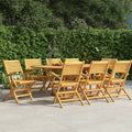 vidaXL Folding Patio Chairs 8 pcs 21.7"x24.4"x35.4" Solid Wood Teak
