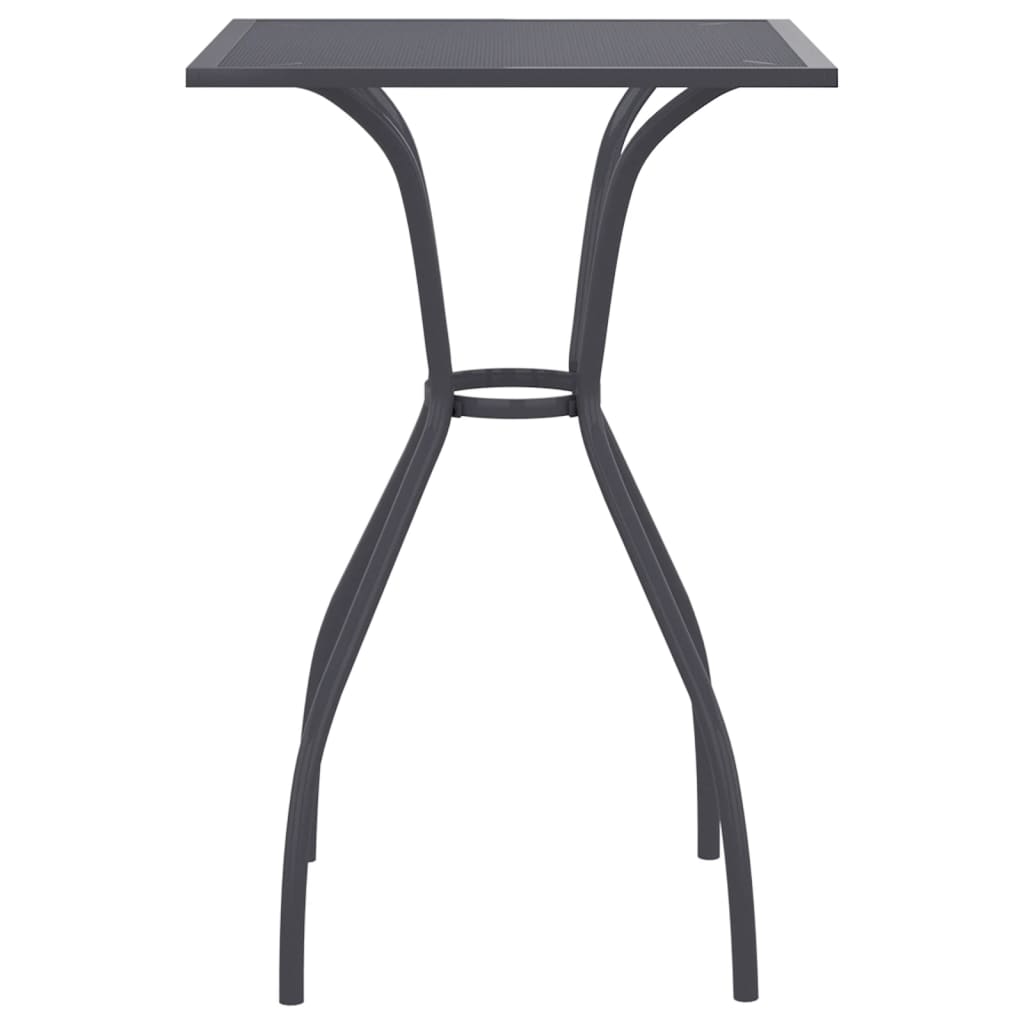 vidaXL Patio Table Outdoor Bistro Table with Metal Frame Anthracite Steel Mesh