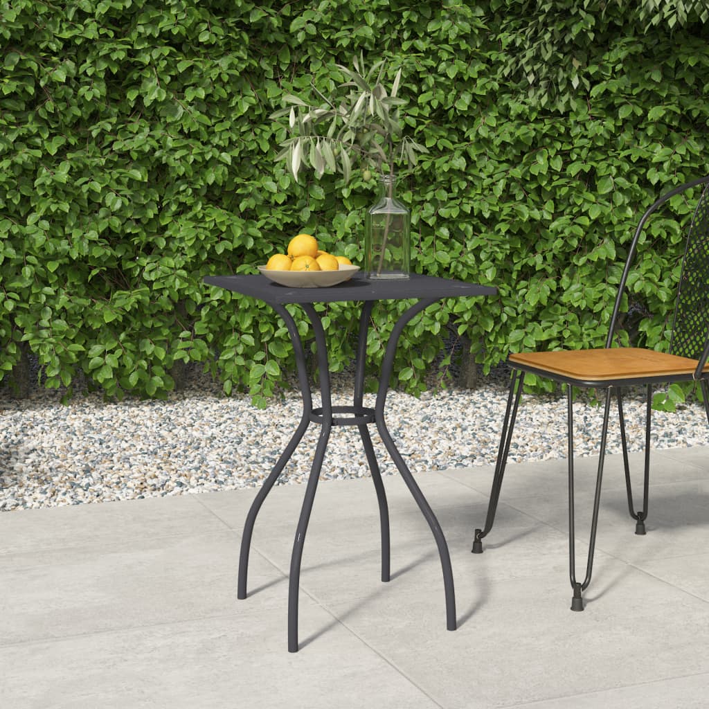 vidaXL Patio Table Outdoor Bistro Table with Metal Frame Anthracite Steel Mesh