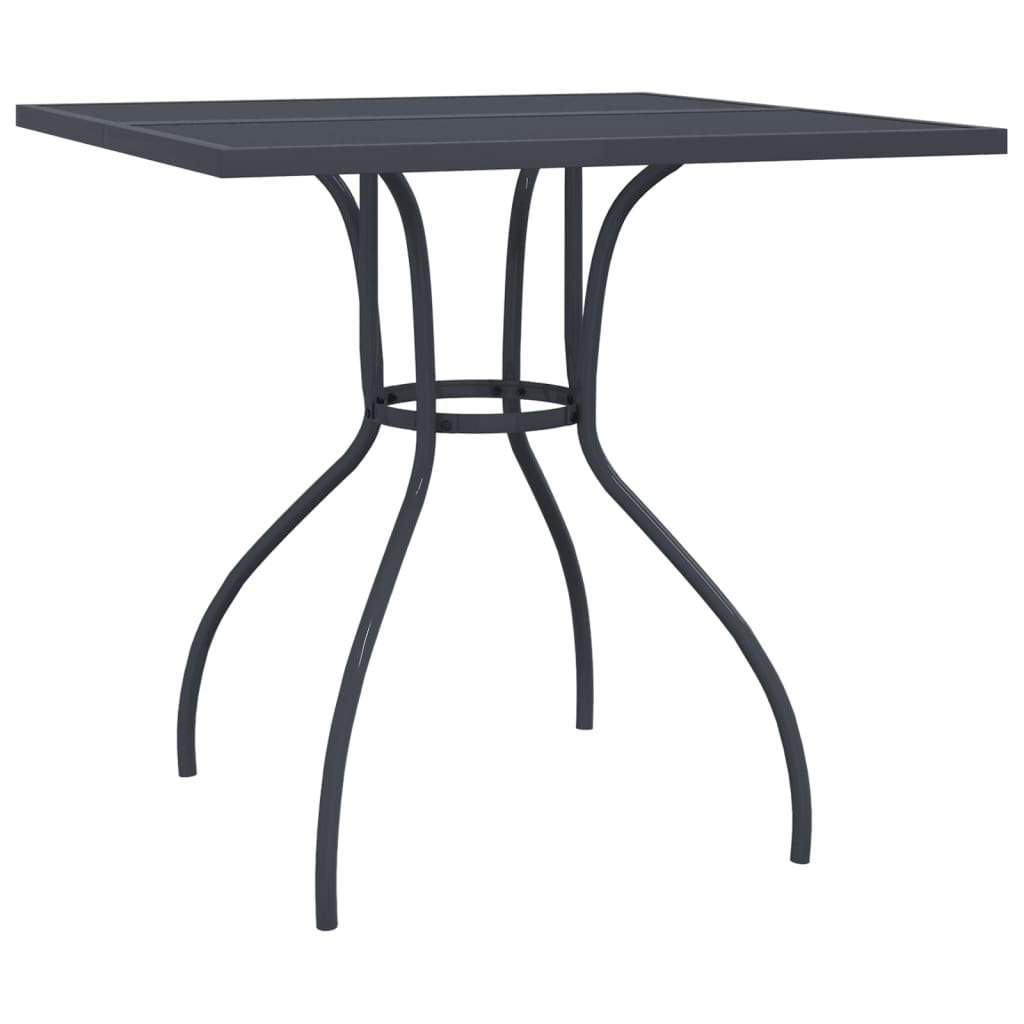 vidaXL Patio Table Outdoor Bistro Table with Metal Frame Anthracite Steel Mesh