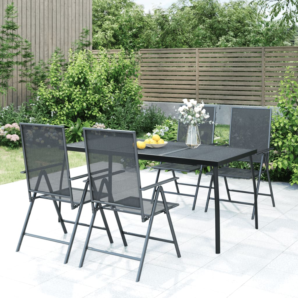 vidaXL Patio Table Outdoor Bistro Table with Metal Frame Anthracite Steel Mesh