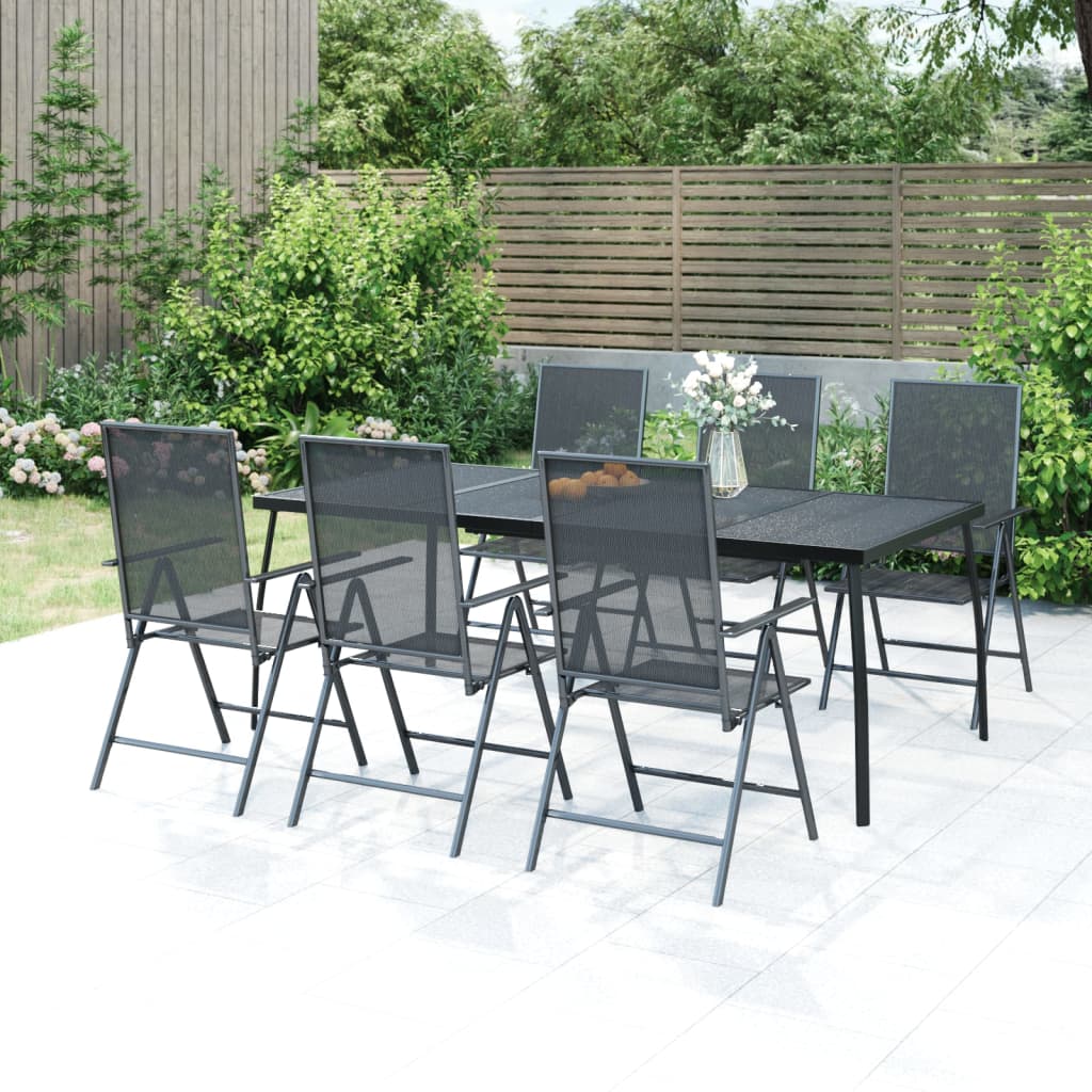 vidaXL Patio Table Outdoor Bistro Table with Metal Frame Anthracite Steel Mesh