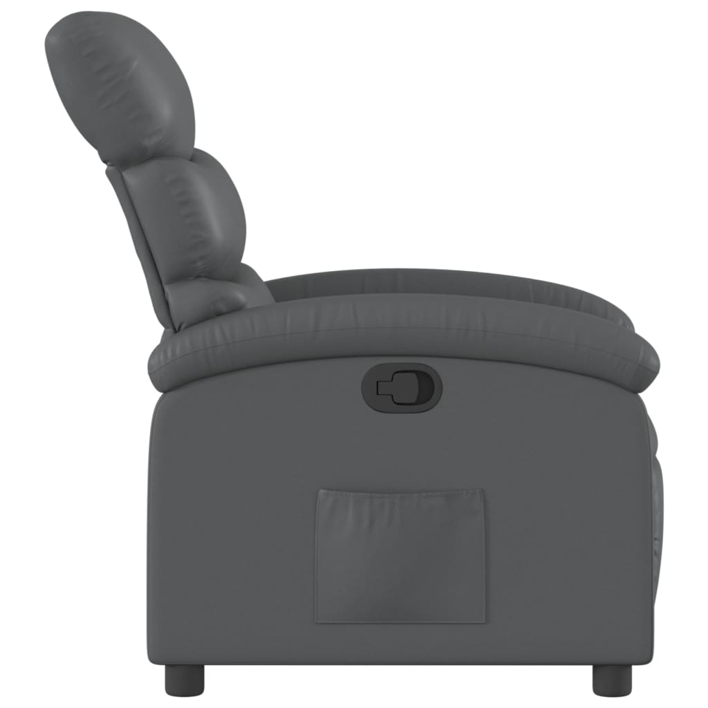 vidaXL Recliner Chair Gray Faux Leather