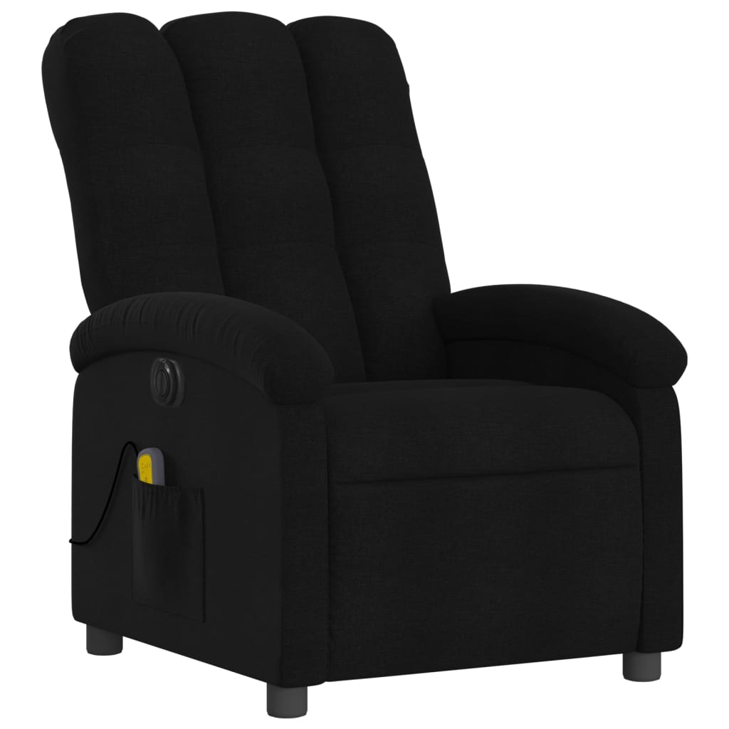 vidaXL Electric Massage Recliner Chair Black Fabric