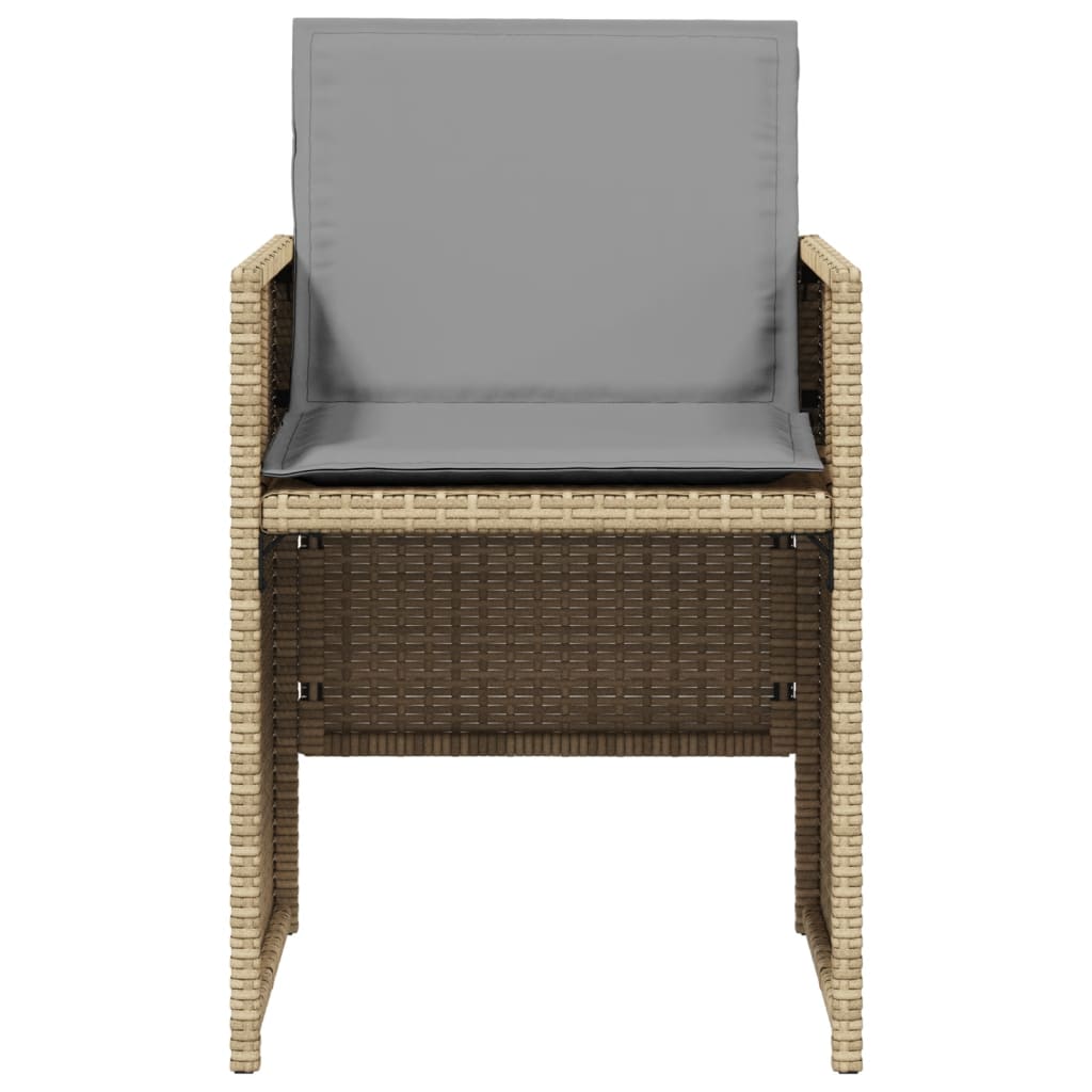 vidaXL Patio Chairs with Cushions 4 pcs Mix Beige Poly Rattan