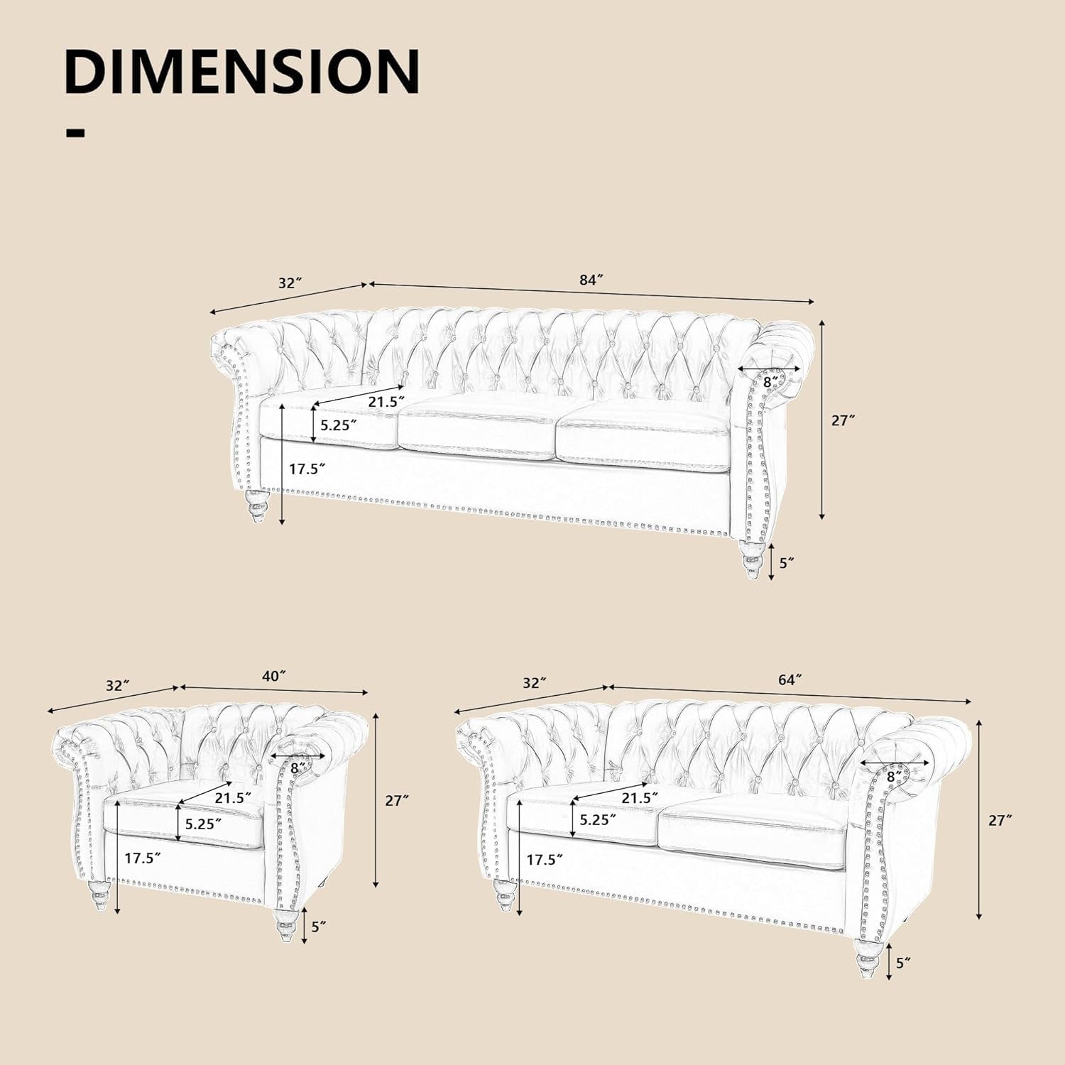 3 Piece Living Room Sectional Sofa Set Green Velvet Couch