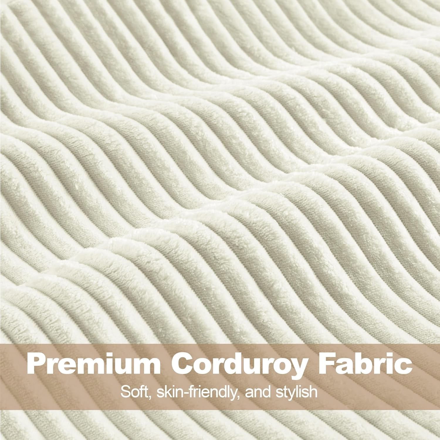 Beige Corduroy Barrel Chair With Pocket Coil Support