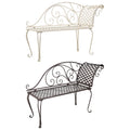 vidaXL Patio Chaise Lounge Outdoor Garden Bench with Backrest Steel Antique